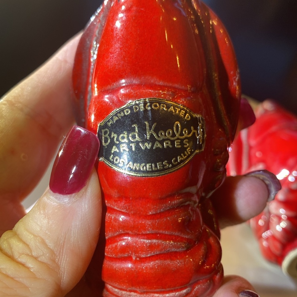 Vintage Brad Keeler of California pottery, Lobsterware Salt and Pepper Shakers - Picture 13 of 14